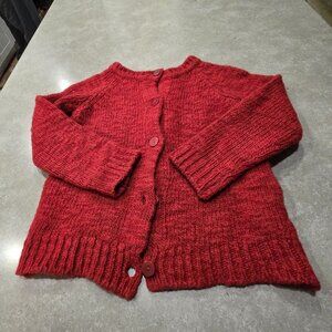 ZARA KNITS Women's Wool Blend Red Button-Down L/S Cardigan - Size SML